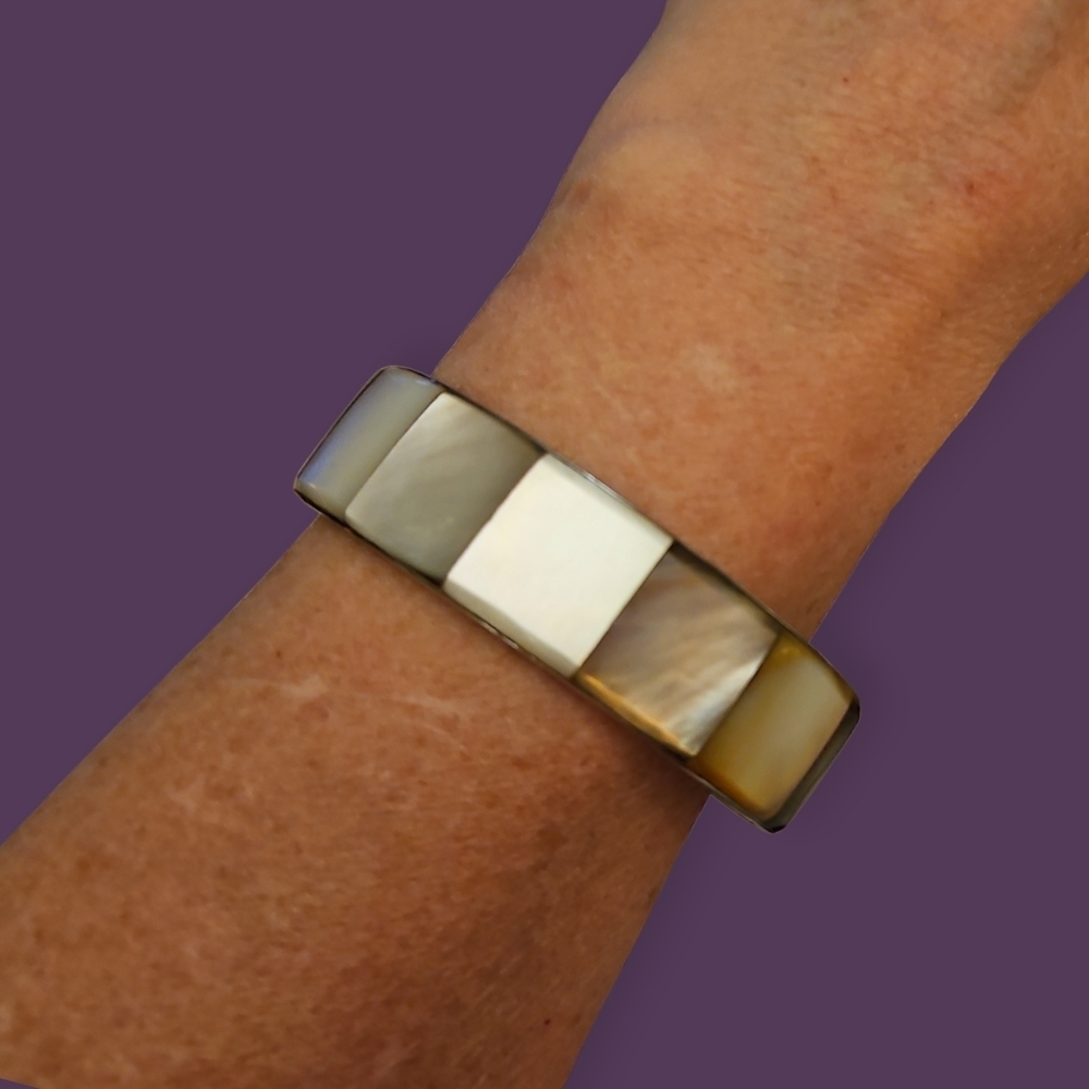 Vintage Mother Of Pearl Inlay Cuff Bracelet